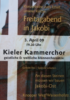 Werbung - Kieler Kammerchor in der Jakobi-Kirche am 3. April 2009